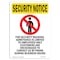 Signmission OSHA Security Sign, 24" Height, Rigid Plastic, For Security Reasons, Portrait OS-SN-P-1824-V-11701 - alternate 1